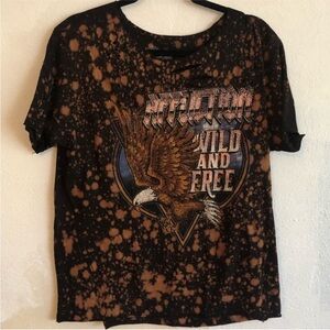 NWOT AFFLICTION TEE. Orange & black tie dye. Size Large. Never worn